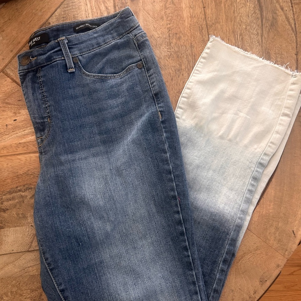 Nine West Ombre Blue to White Cropped Jeans